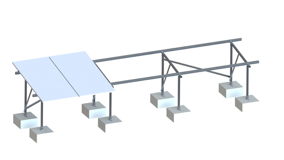 Sistema solar Frameless de aluminio del montaje del tejado plano, sistema comercial del montaje del lastre