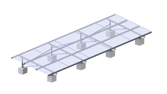 Estructura de aluminio del alto grado de 3 columnas para los sistemas montados de tierra Frameless del picovoltio de los paneles solares