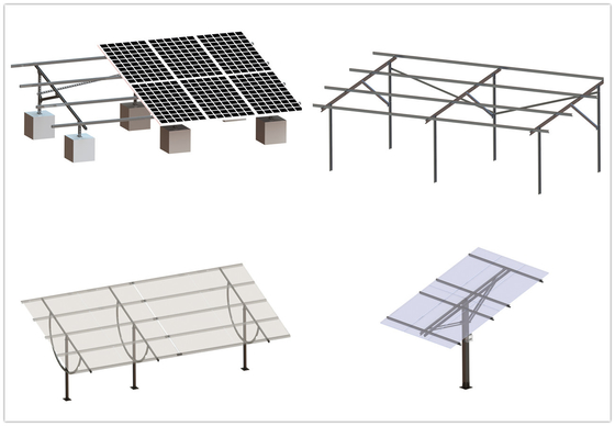 El acero galvanizó la estructura del canal del tejado plano C de los marcos de montaje de la tierra del panel solar