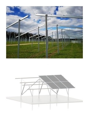 Sistema de montaje solar de acero de canal C montado en tierra S350GD